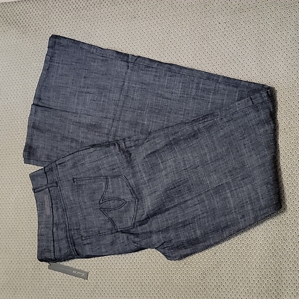 NWT Level 99 "Tanya" High Rise Flare Linen Blend Jean Trousers Size:27
